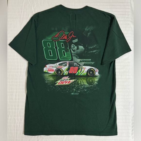 Dale Earnhardt Jr 88 Mountain Dew NASCAR Racing T-Shirt Chase Green Med-Large - Picture 2 of 7